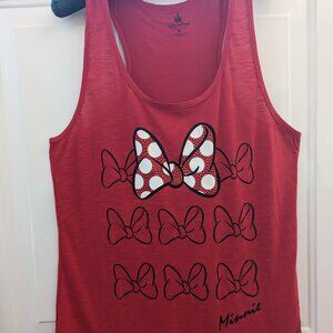 Disney sleeveless, racer back red/black/white Minnie bow tshirt sz XL